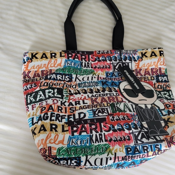 Karl Lagerfeld Paris Amour Large Nylon Tote Bag - Picture 12 of 16